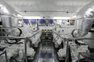 interior of yacht engine room